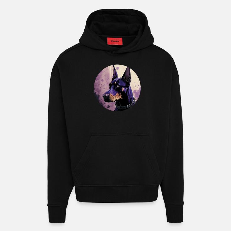 Cool Doberman - Sweat à capuche bio épais oversize fabriqué en UE - SOLID BLACK