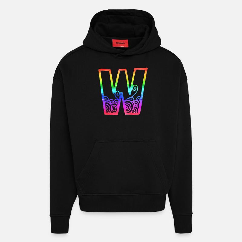 regenbogen w - Hoodie- made by SPREAD  - SOLID BLACK