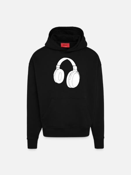 Kopfhörer Vektor Design - Hoodie- made by SPREAD - SOLID BLACK