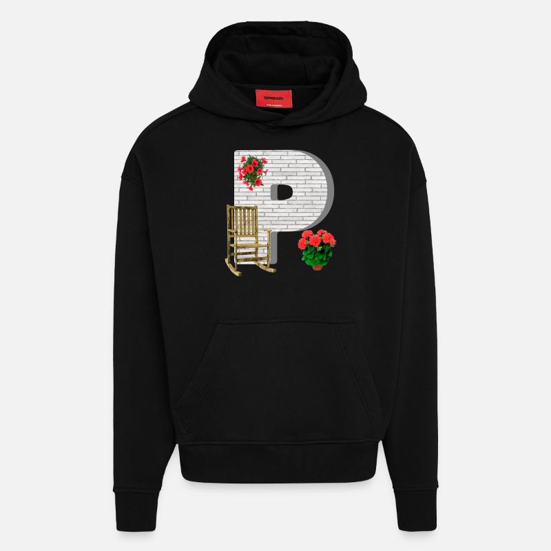 garten p - Hoodie- made by SPREAD  - SOLID BLACK