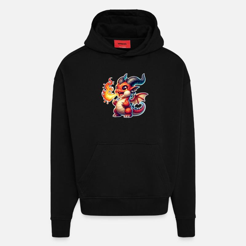 Dragon - Sweat à capuche bio épais oversize fabriqué en UE - SOLID BLACK
