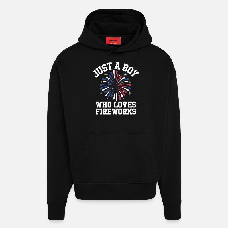 Pyrotechnie Feux d’artifice Pyrotechnie - Sweat à capuche bio épais oversize fabriqué en UE - SOLID BLACK