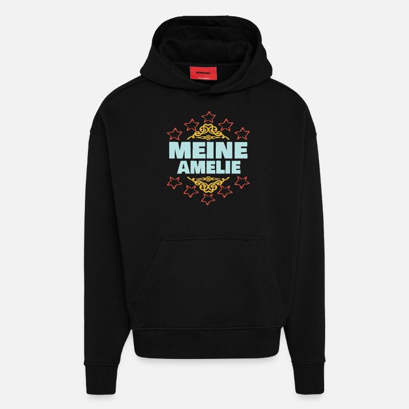 Fille Amélie - Sweat à capuche bio épais oversize fabriqué en UE - SOLID BLACK