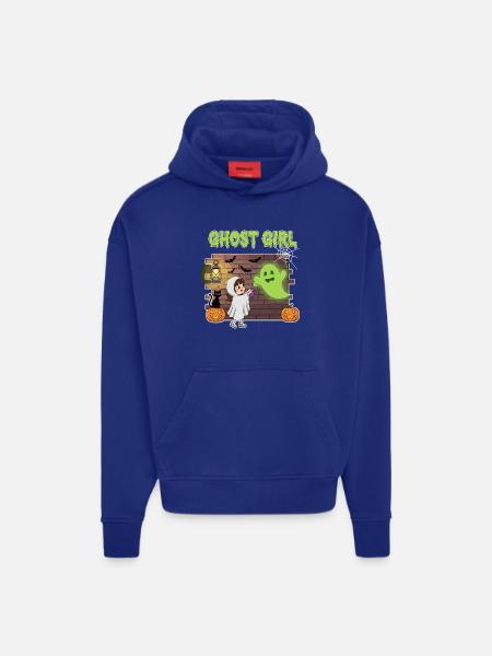Ghost Girl Halloween - Hoodie- made by SPREAD  - SOLID BLACK
