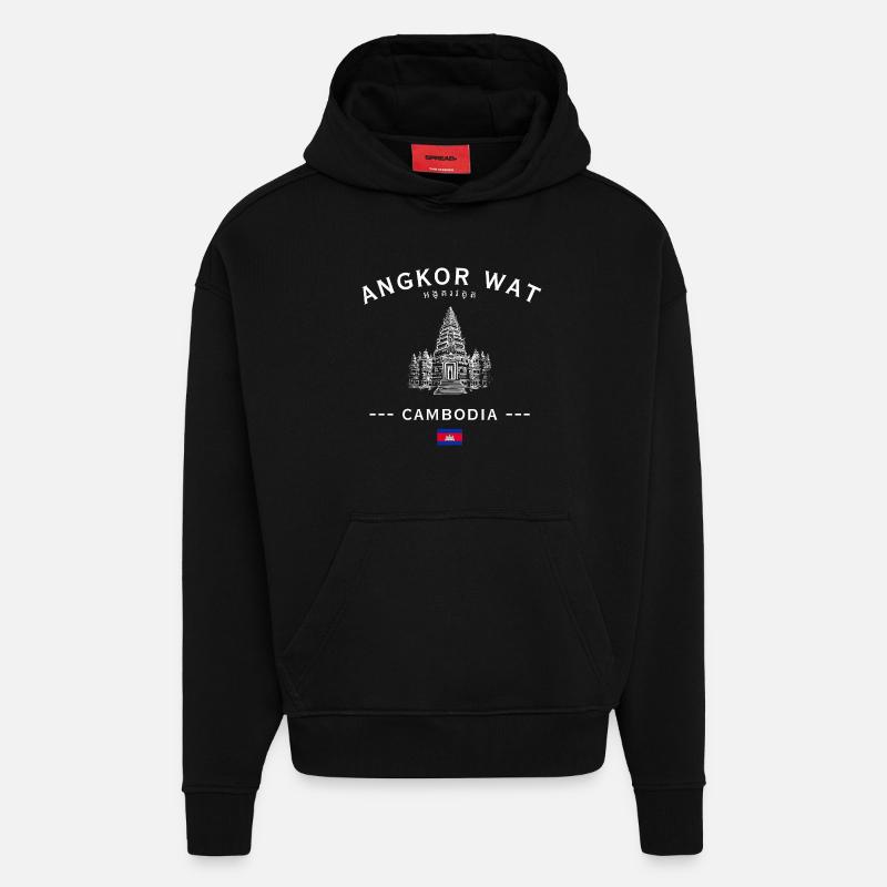 Angkor Wat Silhouette Cambodia - Hoodie- made by SPREAD  - SOLID BLACK