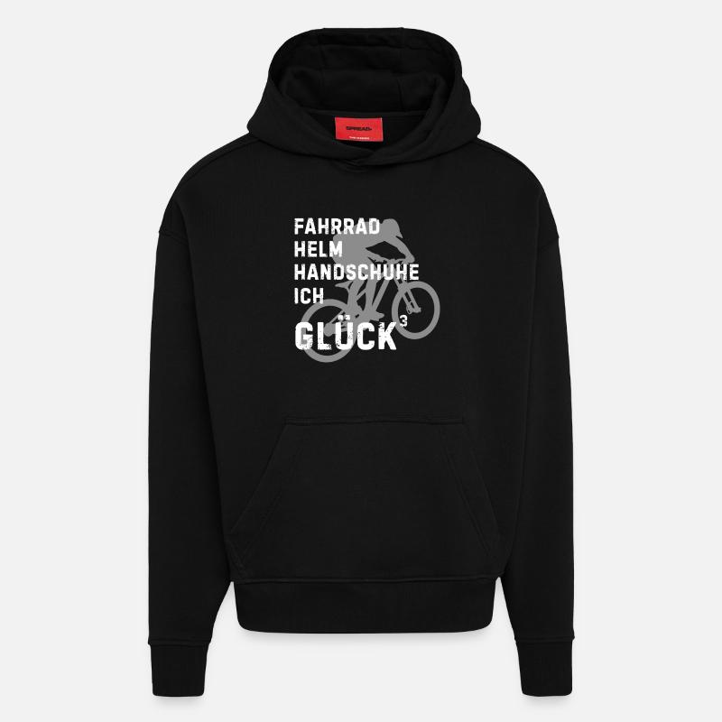 Fahrradhelden Silhouette mit Text - Hoodie- made by SPREAD  - SOLID BLACK
