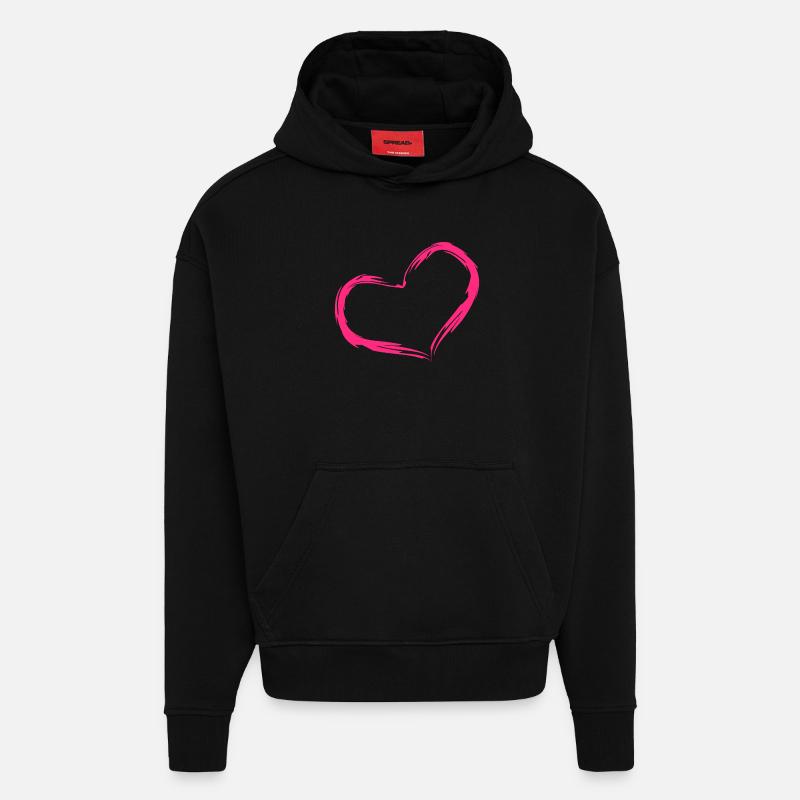 Herz Rosa Geschenk Liebe - Hoodie- made by SPREAD - SOLID BLACK