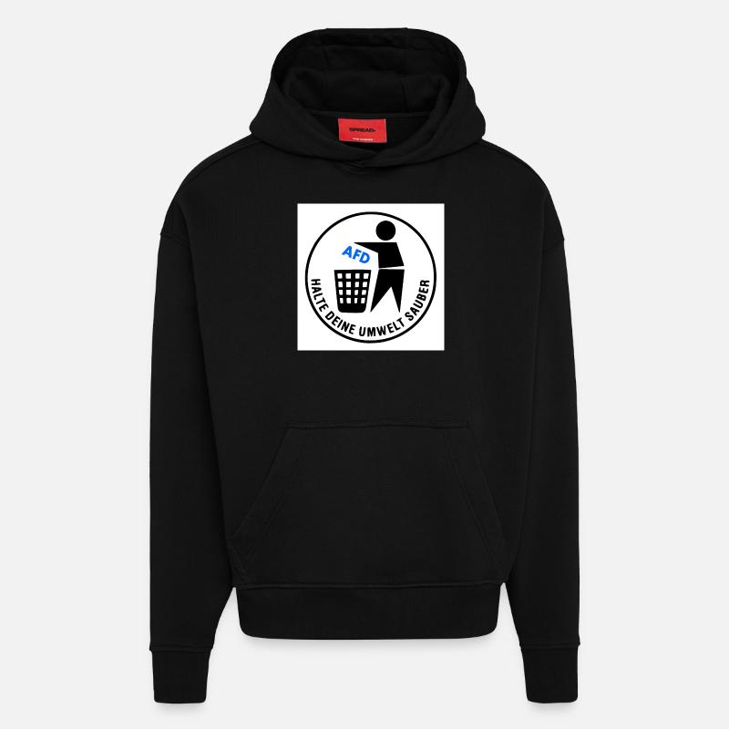 Keep your environment clean - Hoodie- made by SPREAD  - SOLID BLACK