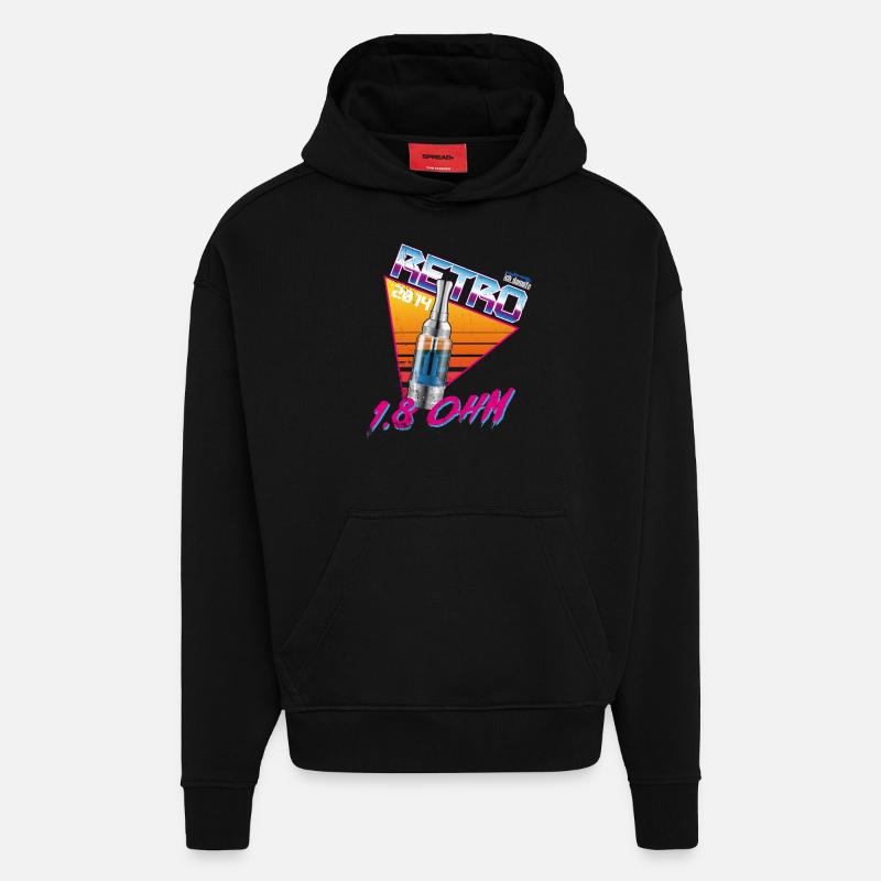 retro 1,8ohm - Hoodie- made by SPREAD  - SOLID BLACK