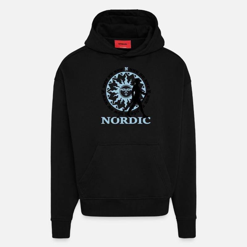 Nordic 2C - Farbwechsel - Hoodie- made by SPREAD - SOLID BLACK