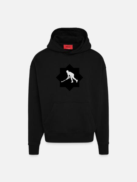 Uni-hockey star - Hoodie- made by SPREAD - SOLID BLACK
