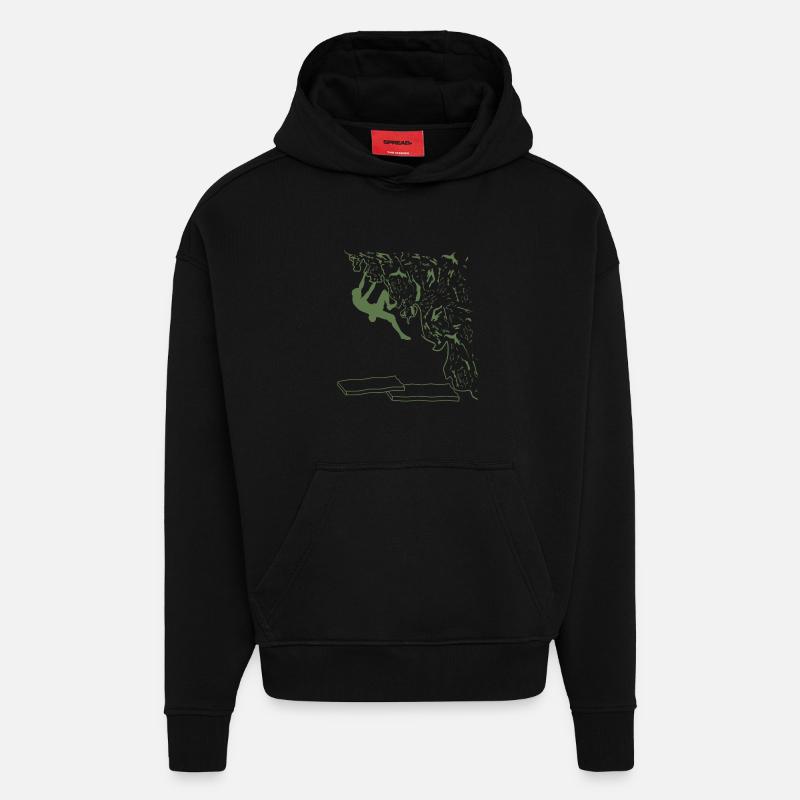 Bouldern aus Leidenschaft - Hoodie- made by SPREAD  - SOLID BLACK