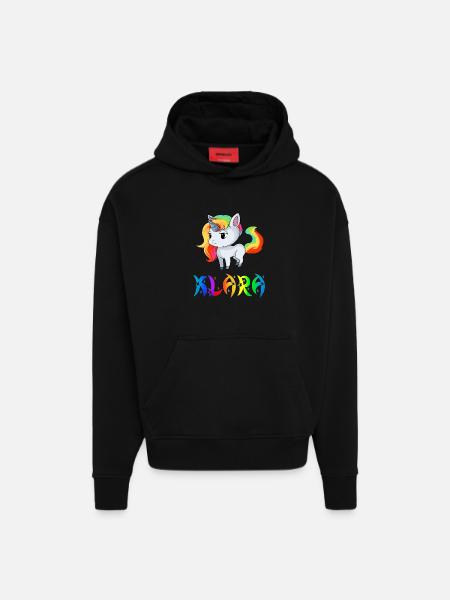 Clara unicorn - Hoodie- made by SPREAD - SOLID BLACK