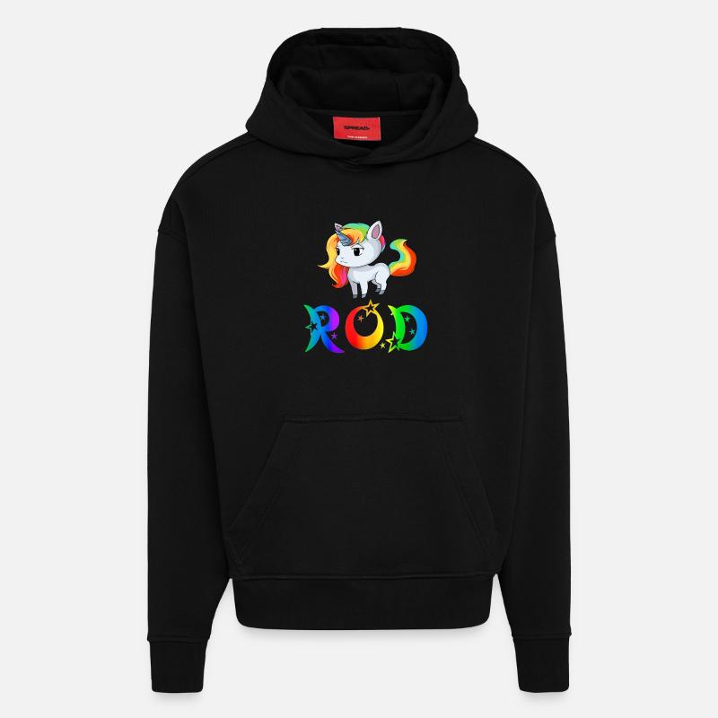 Unicorn Rod - Sweat à capuche bio épais oversize fabriqué en UE - SOLID BLACK