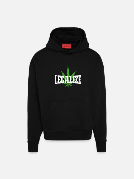 Legalize - Hoodie- made by SPREAD  - SOLID BLACK