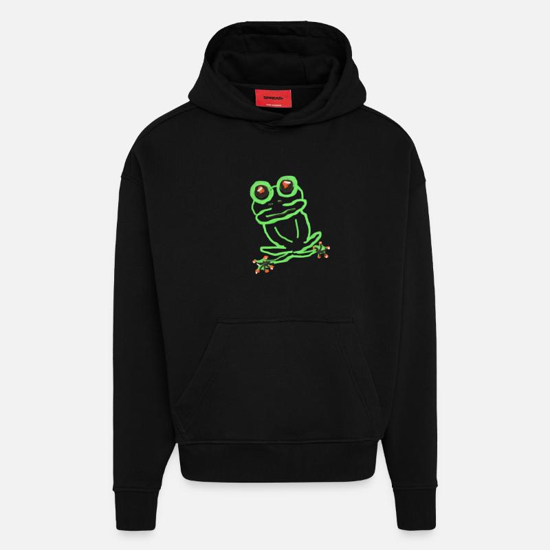 Frosch - Hoodie- made by SPREAD - SOLID BLACK