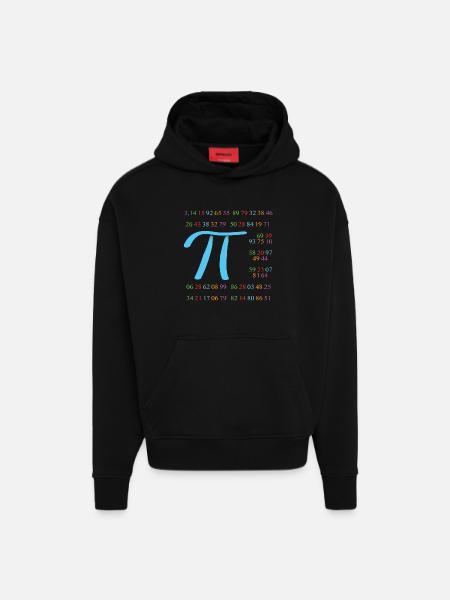 Pi avec 110 décimales - Sweat à capuche bio épais oversize fabriqué en UE - SOLID BLACK