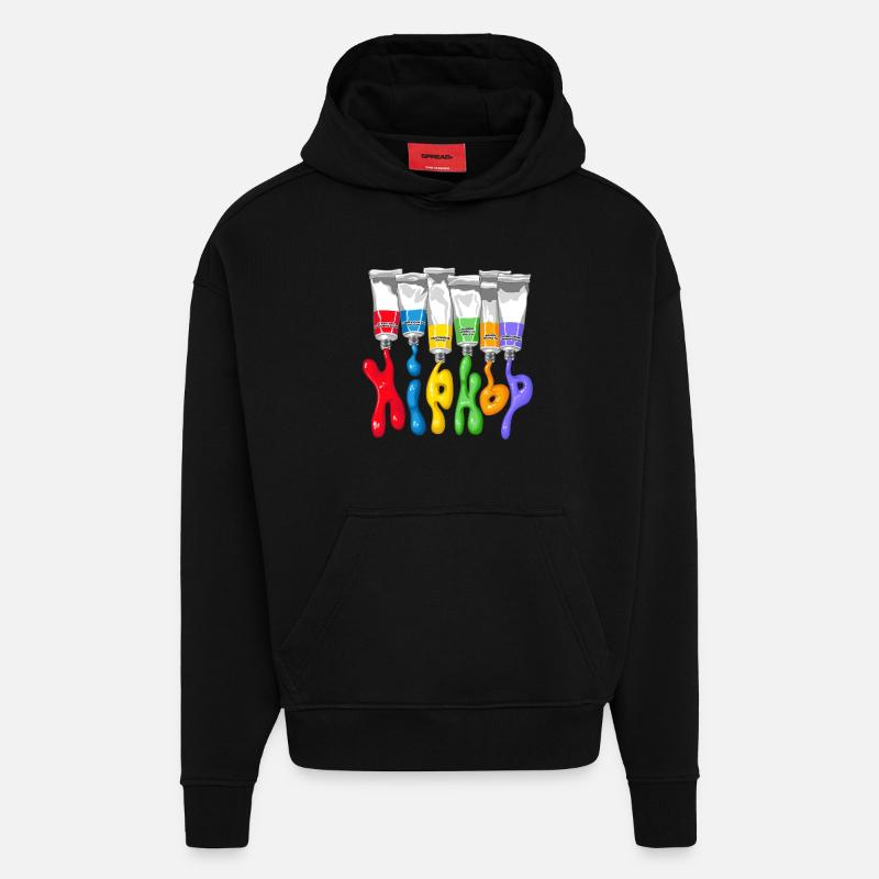 Hip Hop Rohre - Hoodie- made by SPREAD  - SOLID BLACK