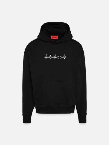 Angler fishing fish - Hoodie- made by SPREAD  - SOLID BLACK