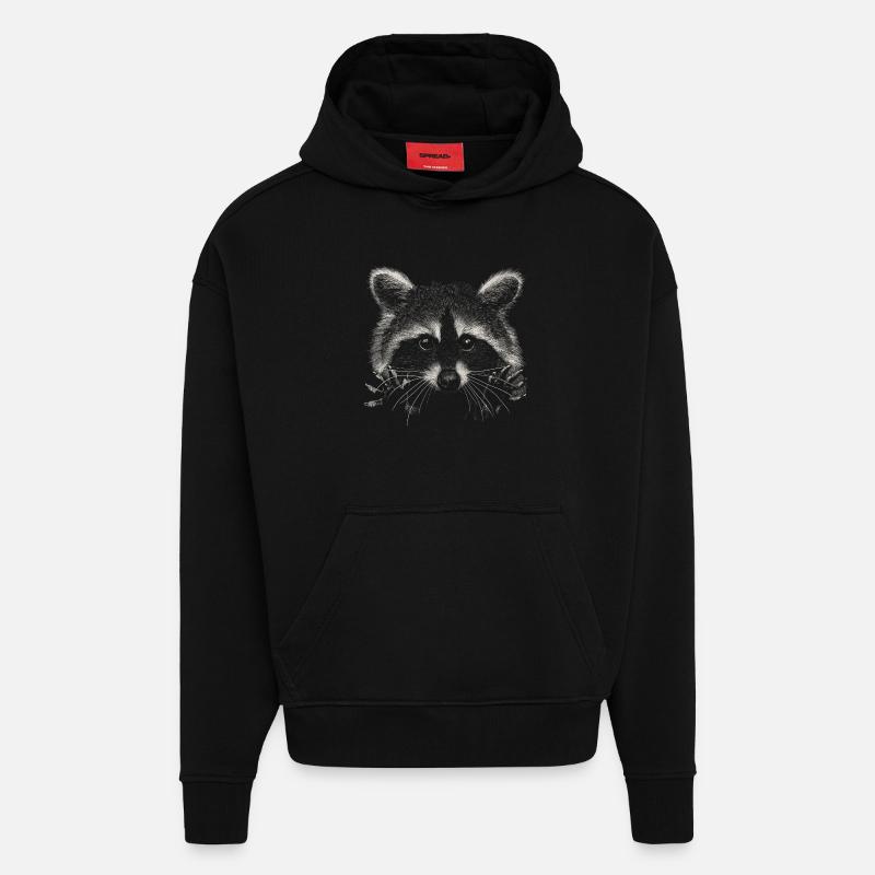 Waschbär - Hoodie- made by SPREAD  - SOLID BLACK