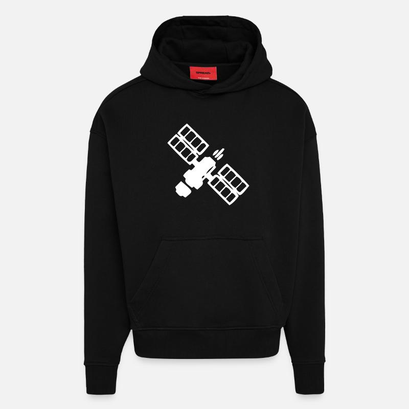 Satellite - Sweat à capuche bio épais oversize fabriqué en UE - SOLID BLACK