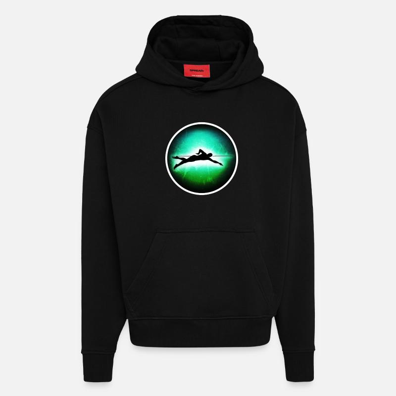 Natation - Nageurs - Sweat à capuche bio épais oversize fabriqué en UE - SOLID BLACK