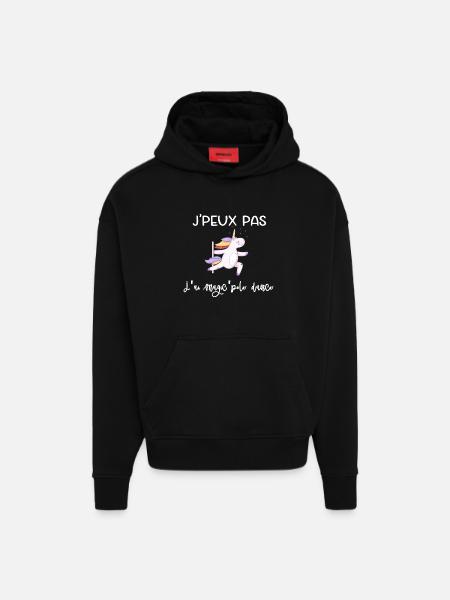 J'peux pas j'ai magic'pole dance - Sweat à capuche bio épais oversize fabriqué en UE - SOLID BLACK