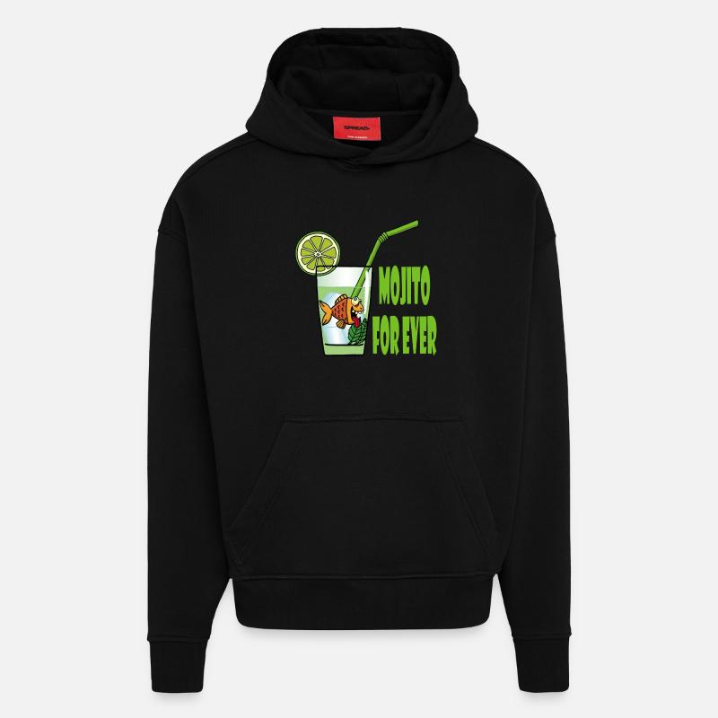 Mojito und Goldfisch - Hoodie- made by SPREAD  - SOLID BLACK