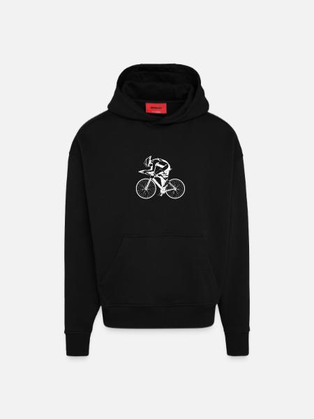Racing cyclist - Hoodie- made by SPREAD - SOLID BLACK