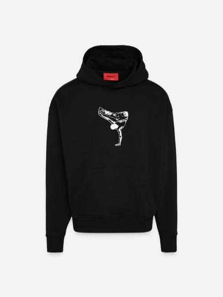 breakdancer - Sweat à capuche bio épais oversize fabriqué en UE - SOLID BLACK