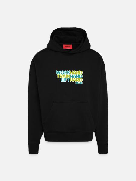 Fitness saying - Hoodie- made by SPREAD  - SOLID BLACK