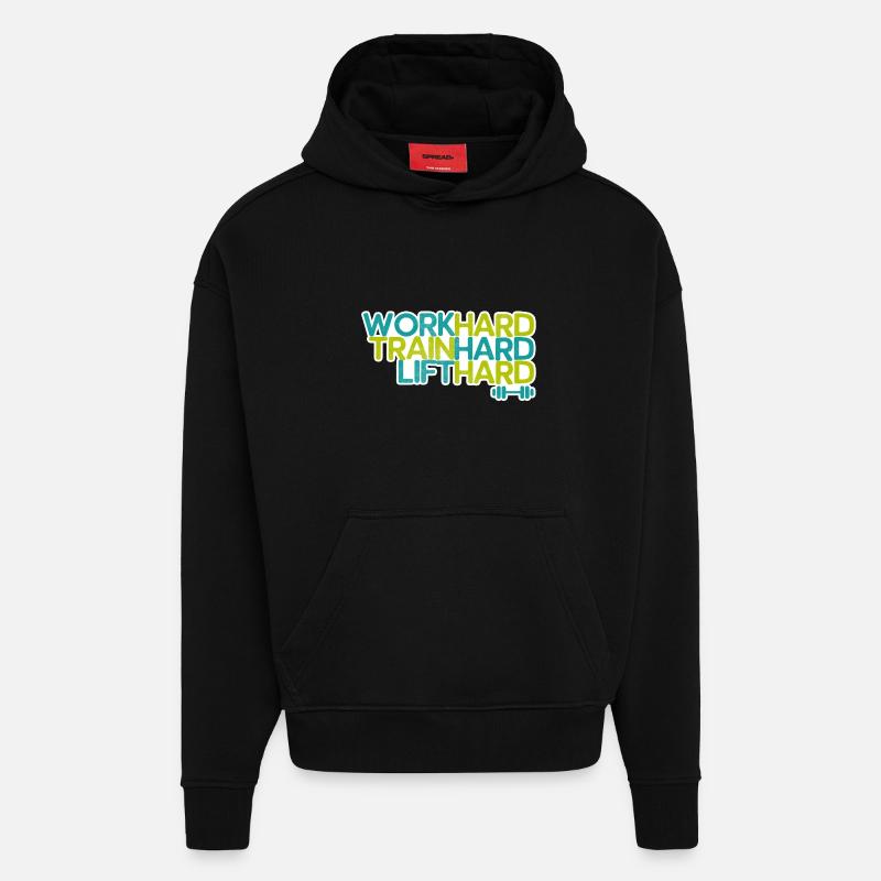 Fitnessspruch - Hoodie- made by SPREAD - SOLID BLACK
