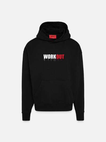 workout - Hoodie- made by SPREAD - SOLID BLACK