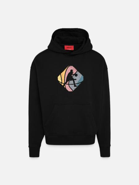 Basketball Basketball - Conception - Sweat à capuche bio épais oversize fabriqué en UE - SOLID BLACK
