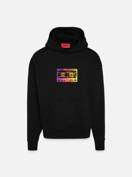 90s - Hoodie- made by SPREAD - SOLID BLACK