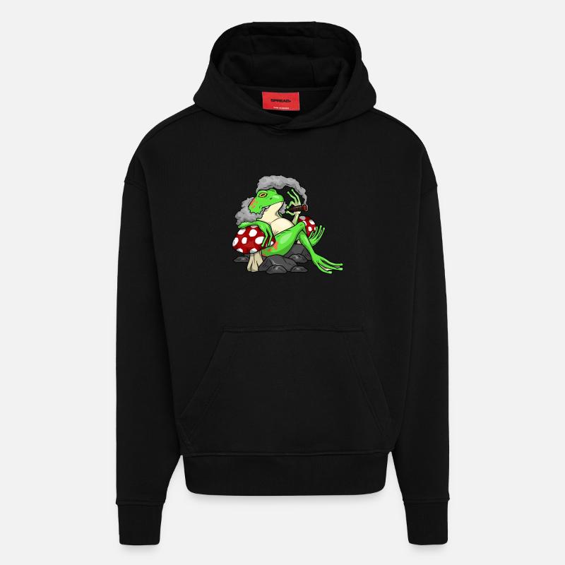 Frog Cigar - Hoodie- made by SPREAD - SOLID BLACK