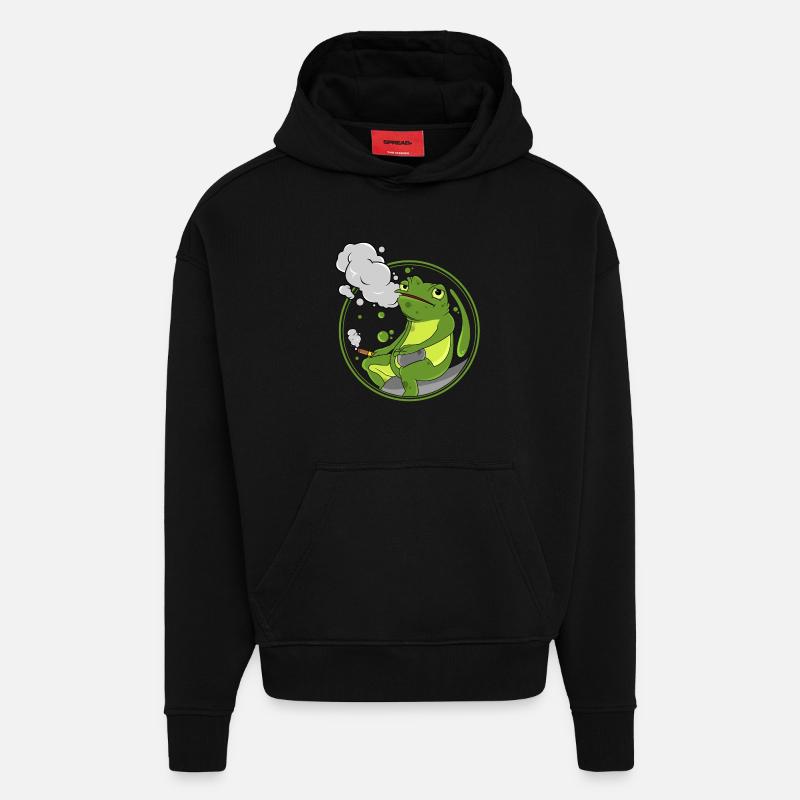 Frosch Zigarre - Hoodie- made by SPREAD  - SOLID BLACK