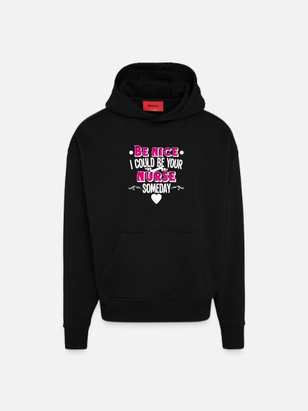 Infirmier - Sweat à capuche bio épais oversize fabriqué en UE - SOLID BLACK