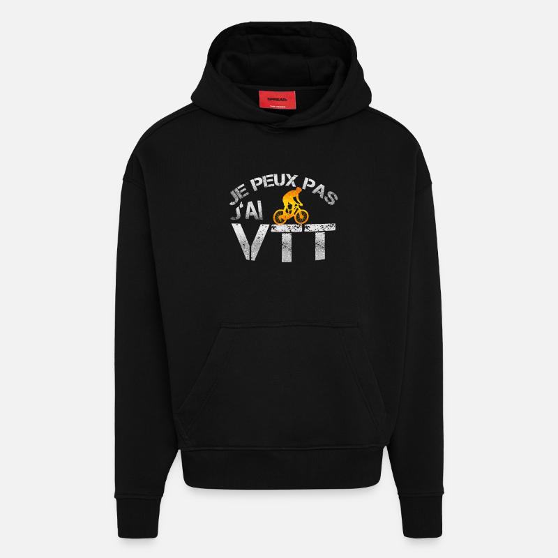 Vtt - Sweat à capuche bio épais oversize fabriqué en UE - SOLID BLACK