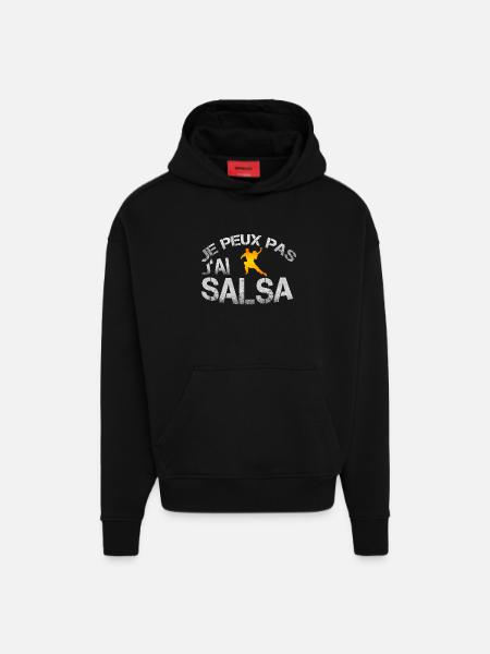 Salsa - Sweat à capuche bio épais oversize fabriqué en UE - SOLID BLACK