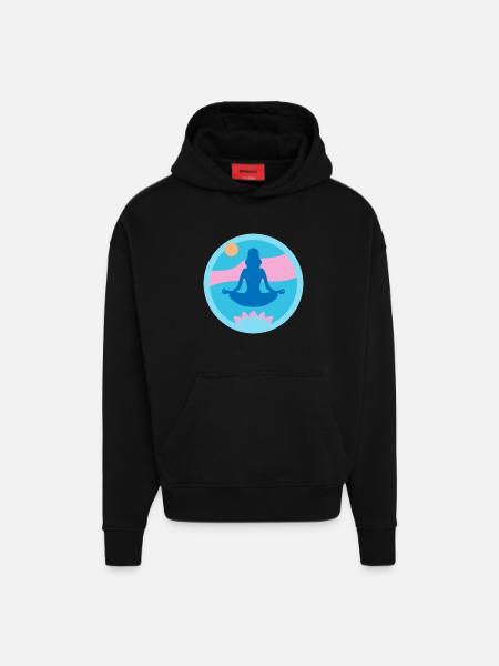 Yoga - Sweat à capuche bio épais oversize fabriqué en UE - SOLID BLACK