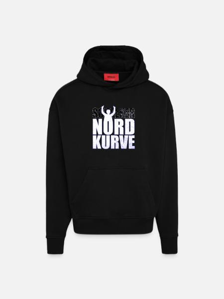 Schalke Nordkurve bogstaver gaveidee - Heavyweight oversized organic hoodie made in EU - SOLID BLACK