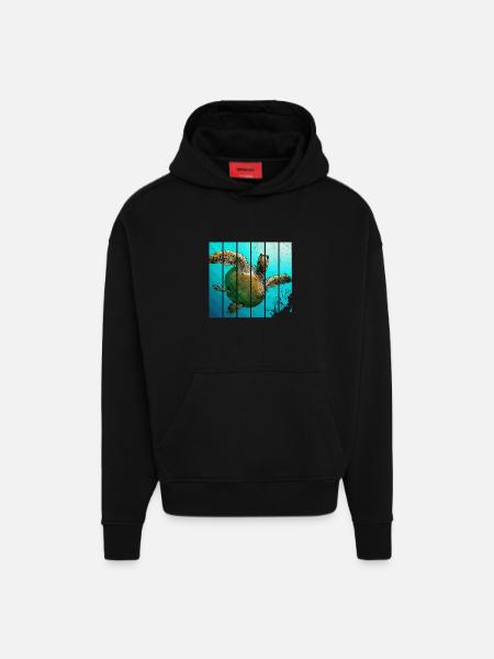 Schildkröte - Hoodie- made by SPREAD  - SOLID BLACK