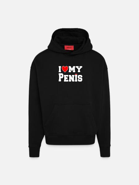 Ich liebe mein Penisherz - Hoodie- made by SPREAD - SOLID BLACK