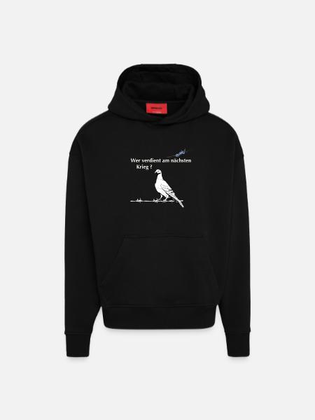 Friedenstaube - Hoodie- made by SPREAD  - SOLID BLACK