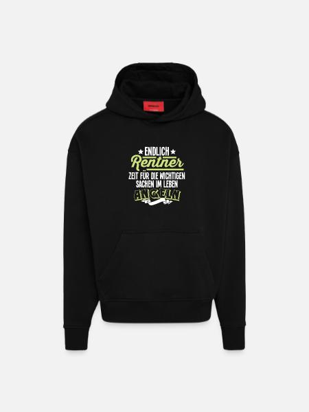Rentner Angeln - Hoodie- made by SPREAD - SOLID BLACK
