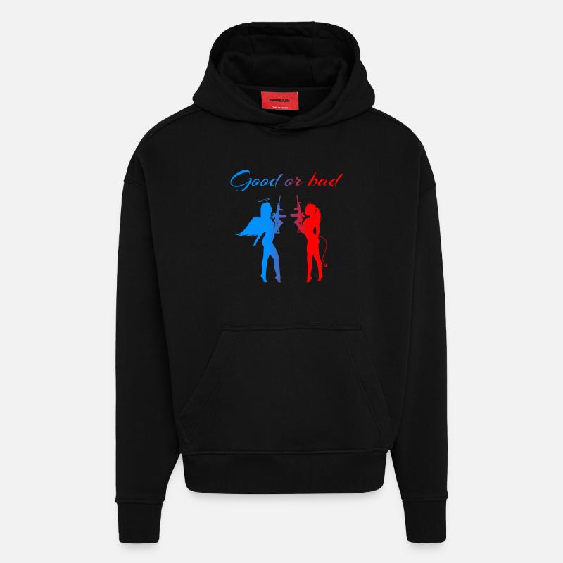 Engel & Teufel - Hoodie- made by SPREAD  - SOLID BLACK