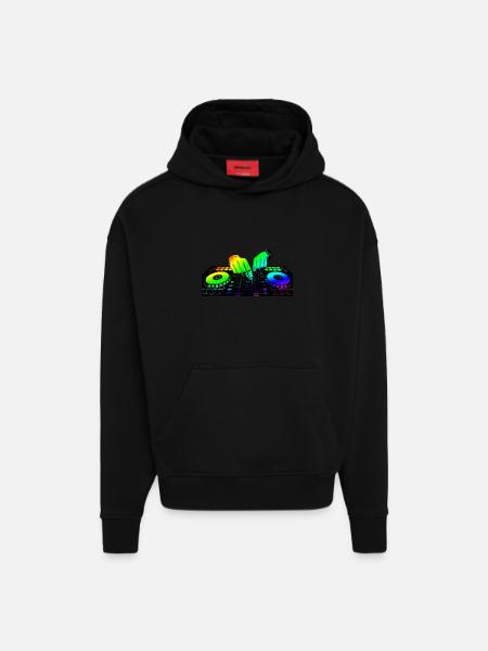 DJ - Sweat à capuche bio épais oversize fabriqué en UE - SOLID BLACK