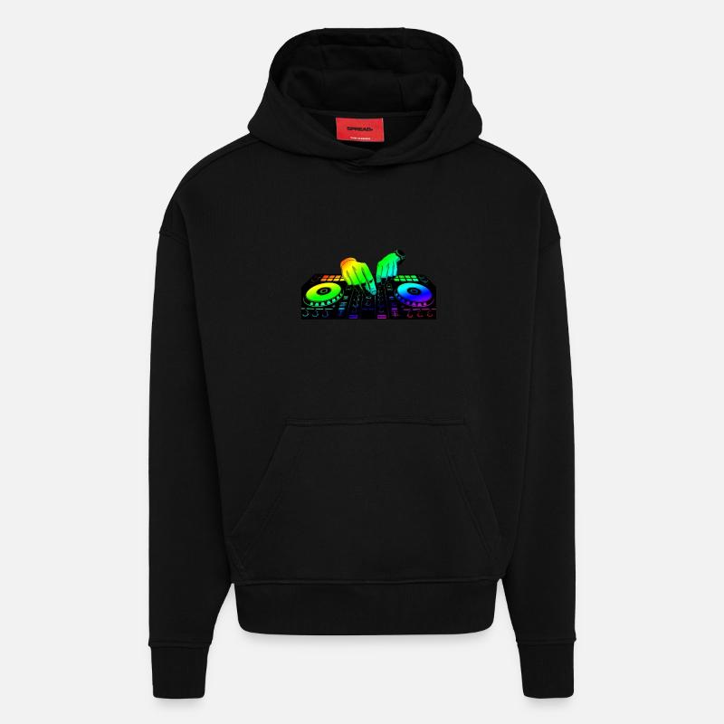 DJ - Sweat à capuche bio épais oversize fabriqué en UE - SOLID BLACK