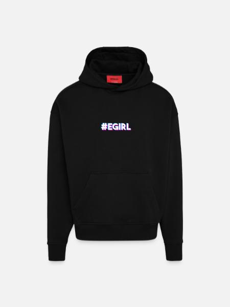 E-Girl Egirl Spruch - Hoodie- made by SPREAD - SOLID BLACK